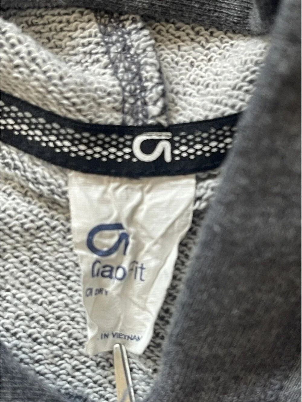 Gap Fit Dry Poncho Girls Sz S 6-7 Hoodie Pullover Tie Sweatshirt Gray Pink